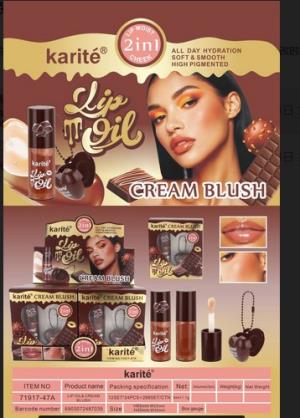 zestaw 2w1: olejek do ust + róż w kremie组合系列-唇油+腮红膏