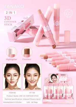 8859578327857 8859578327864 8859578327871Dwustronny sztyft do konturowania twarzy 双头修容棒